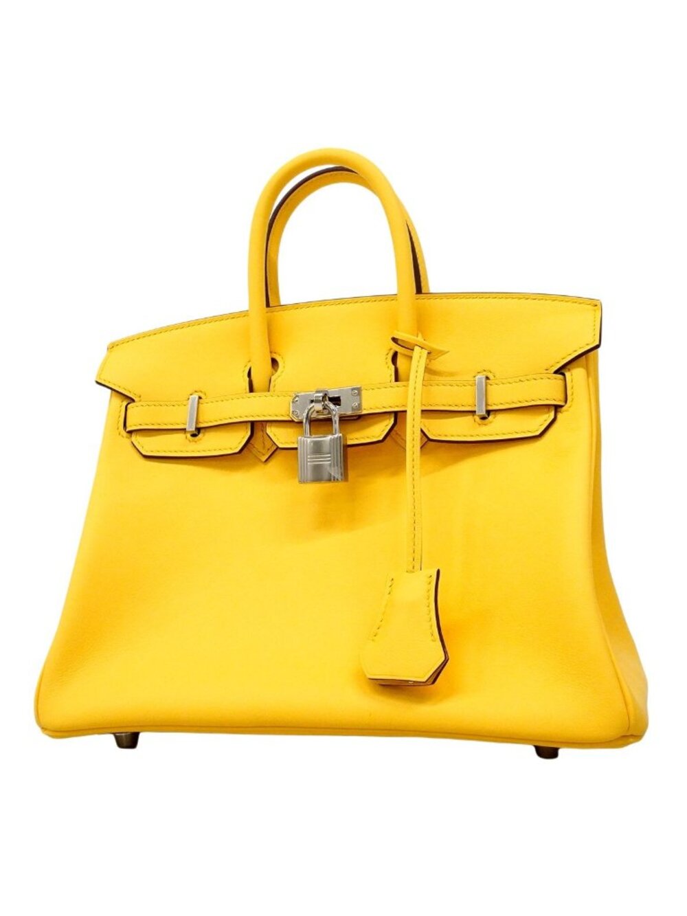 Hermes Handbag Birkin 25 Swift Silver